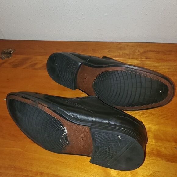 Clarks Leather Black Loafers Size 11.5 - Picture 8 of 10